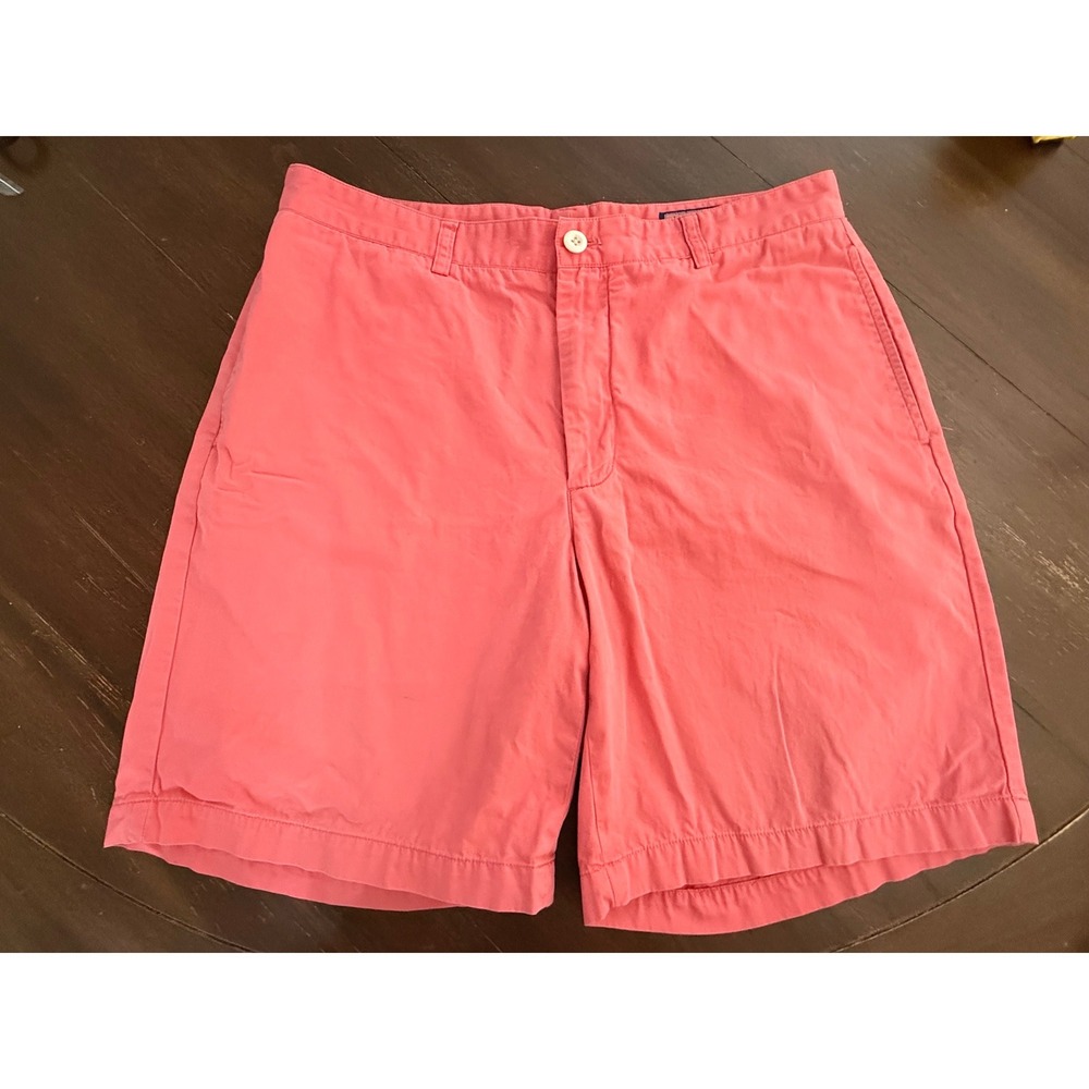 Vineyard Vines Mens Club Shorts Coral Pink Cotton Twill Size 34 9 Inch Inseam